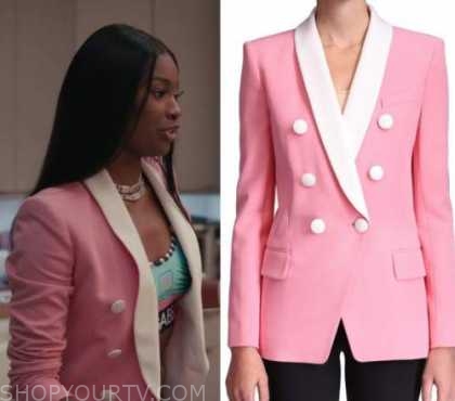 Bel-Air: Season 1 Episode 1 Hilary's Pink Double Breasted Blazer | Shop ...