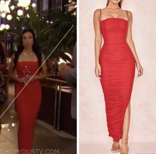 The Bachelor: Season 26 Episode 5 Mara Agreat's Red Ruched Dress | Shop ...