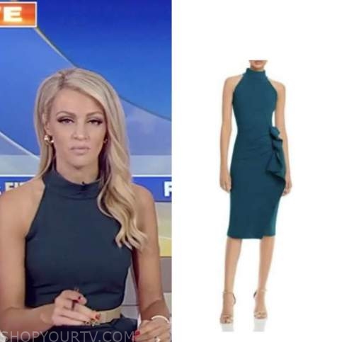 Fox and Friends: February 2022 Carley Shimkus's Green Halter Ruffle ...