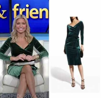 Fox and Friends: February 2022 Ainsley Earhardt's Green Velvet Dress ...