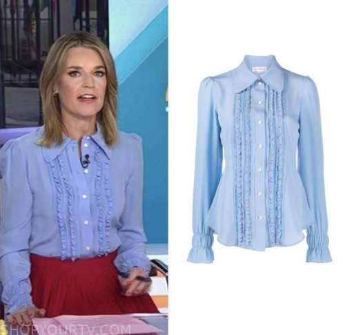 The Today Show: February 2022 Savannah Guthrie's Blue Ruffle Shirt ...