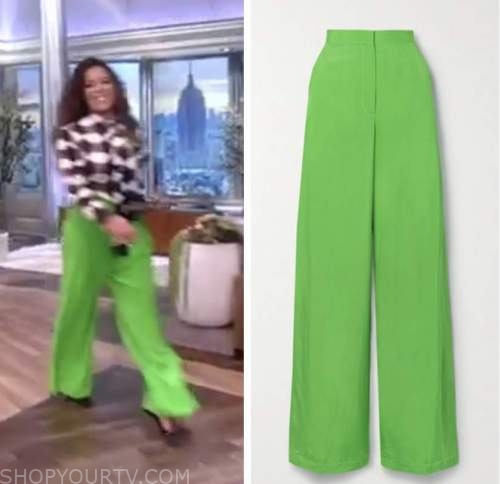 The View: February 2022 Sunny Hostin's Lime Green Wide Leg Pants | Shop ...