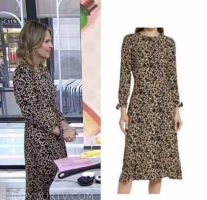 The Today Show: February 2022 Savannah Guthrie's Tan and Black Printed ...