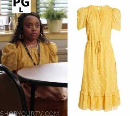 Abbott Elementary: Season 1 Episode 9 Janine's Yellow Midi Dress | Shop ...