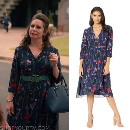 Sweet Magnolias: Season 2 Episode 4 Navy Floral Striped Dress | Shop ...