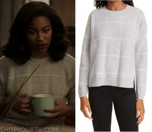 4400: Season 1 Episode 13 Claudette's Grey Windowpane Sweater | Shop ...