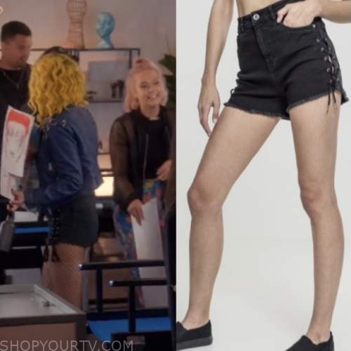 Glow Up Season 2 Episode 2 Keziahs Black Lace Up Shorts Fashion Clothes Outfits And 