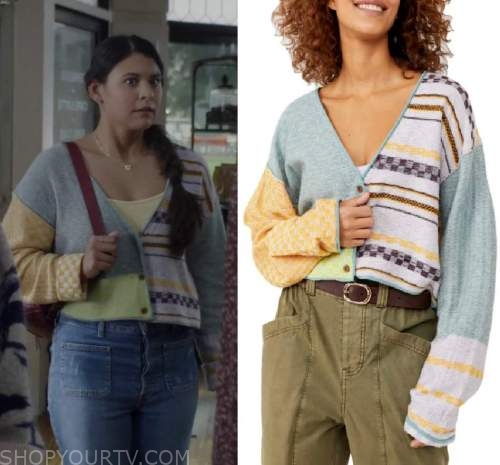 Pivoting: Season 1 Episode 5 Emily's Patchwork Cardigan | Shop Your TV