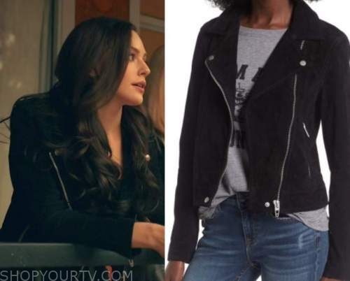 Legacies: Season 4 Episode 12 Hope's Black Suede Biker Jacket | Shop ...