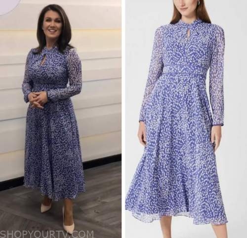 Good Morning Britain: March 2022 Susanna Reid's Blue Printed Midi Dress ...