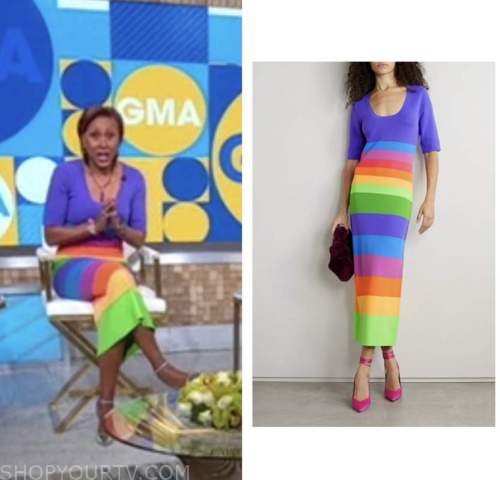 Good Morning America: March 2022 Robin Roberts's Multicolor Striped ...