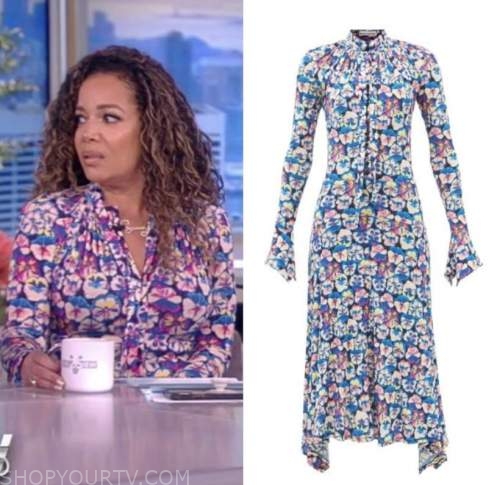 The View: March 2022 Sunny Hostin's Blue Floral Midi Dress | Fashion ...