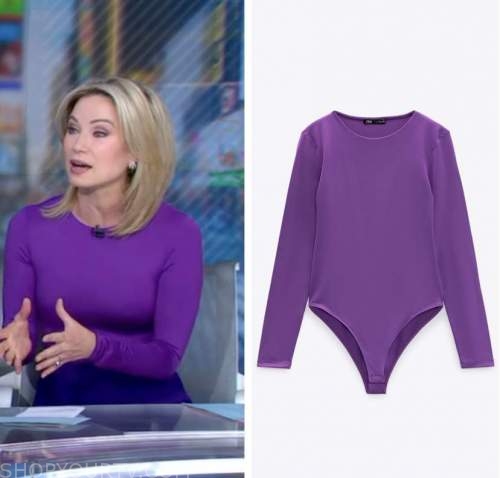 Good Morning America: March 2022 Amy Robach's Purple Long Sleeve ...