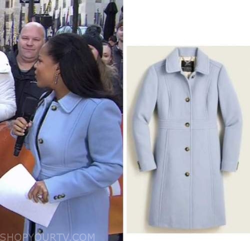 The Today Show: March 2022 Sheinelle Jones's Light Blue Wool Coat ...