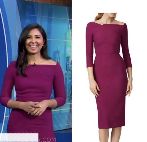 Good Morning America: March 2022 Zohreen Shah's Fuchsia Pink Sheath ...