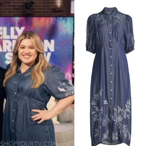 The Kelly Clarkson Show: March 2022 Kelly Clarkson's Denim Floral ...