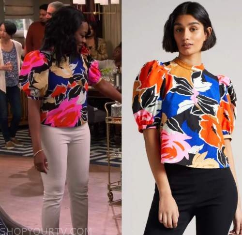 The Neighborhood: Season 4 Episode 15's Tina's Puff Shoulder Top | Shop ...