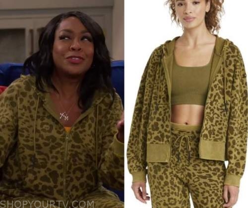 The Neighborhood: Season 4 Episode 15 Tina's Leopard Zip Jacket | Shop ...