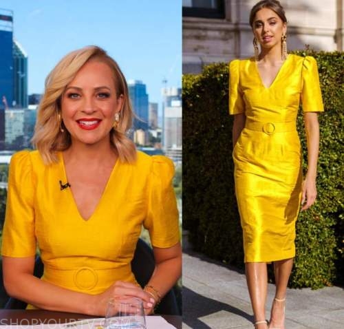 The Project: March 2022 Carrie's Yellow Belted Dress | Fashion, Clothes ...