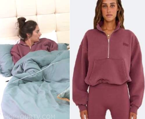 Summer House: Season 6 Episode 10 Paige's Pink Half Zip Sweatshirt