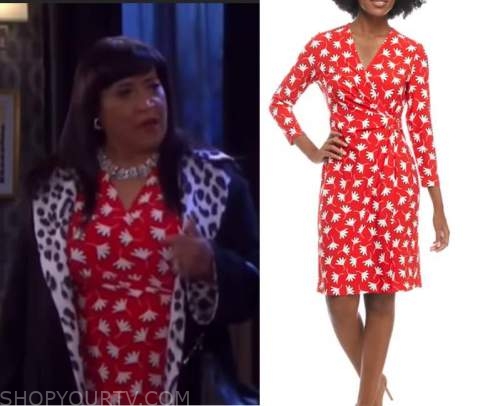 Days Of Our Lives March 2022 Paulinas Red Print Dress Shop Your Tv