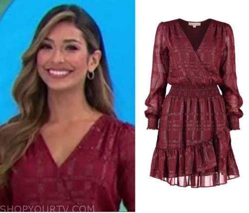 The Price is Right: March 2022 Manuela's Burgundy Plaid Ruffle Dress ...