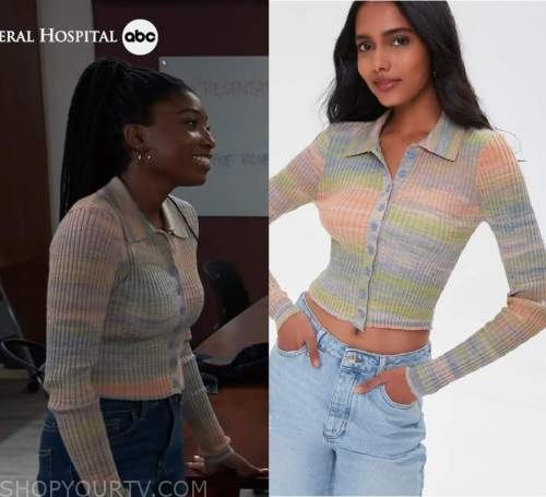 WornOnTV: Trina's striped top on General Hospital