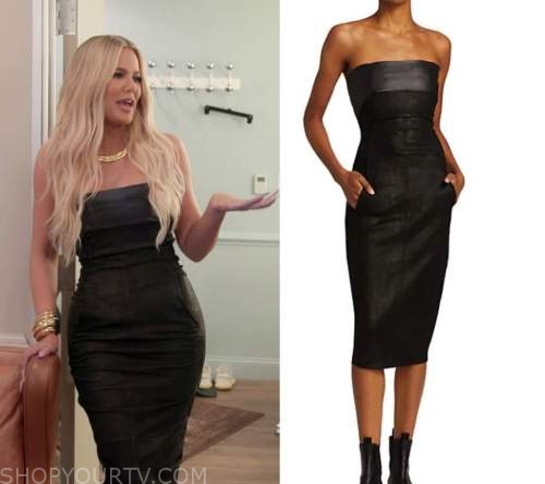 The Kardashians: Season 1 Episode 2 Khloe's Strapless Leather Dress ...