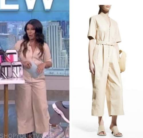 The View: April 2022 Gretta Monahan's Beige Leather Jumpsuit | Shop Your TV