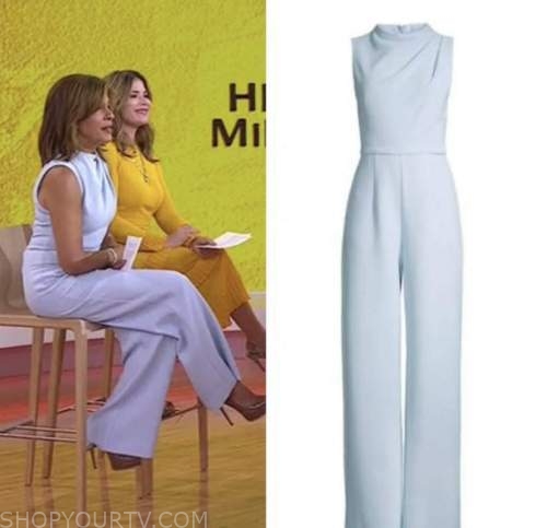 The Today Show: April 2022 Hoda Kotb's Light Blue Drape Sleeveless ...