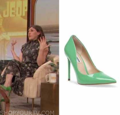 Drew Barrymore Show: April 2022 Mayim Bialik's Green Pumps Heels | Shop ...