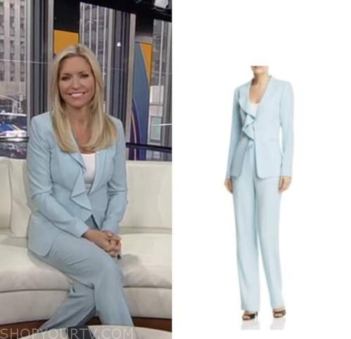 Fox and Friends: April 2022 Ainsley Earhardt's Blue Ruffle Blazer and ...