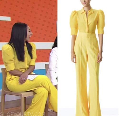 The Today Show: April 2022 Morgan Radford's Yellow Puff Sleeve Top and ...