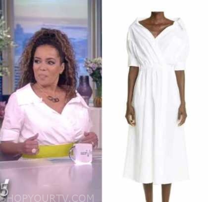 The View: April 2022 Sunny Hostin's White Midi Shirt Dress | Fashion ...