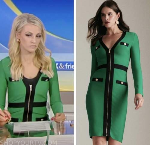 Fox and Friends: April 2022 Carley Shimkus's Green Contrast Trim Knit ...