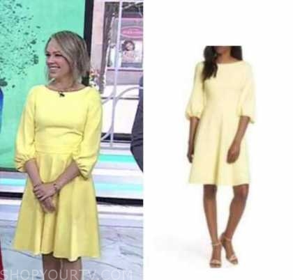 The Today Show: April 2022 Dylan Dreyer's Yellow Balloon Sleeve Dress ...