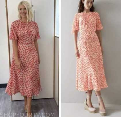 This Morning: April 2022 Holly Willoughby's Pink Floral Midi Dress