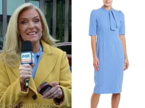 Fox and Friends: April 2022 Janice Dean's Blue Tie Neck Dress | Shop ...