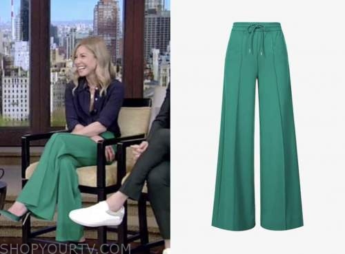 Live with Kelly and Ryan: April 2022 Kelly Ripa's Green Wide Leg ...