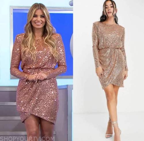 The Price is Right: April 2022 Amber's Gold Sequin Wrap Dress | Shop ...