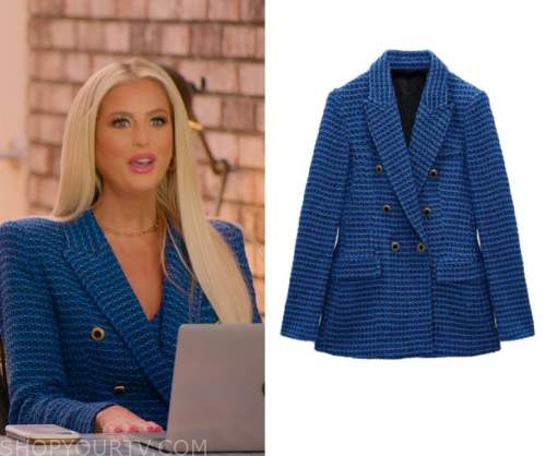 Selling Sunset: Season 5 Episode 6 Emma's Blue Tweed Blazer | Shop Your TV