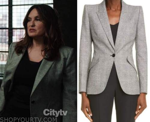 Law and Order SVU: Season 23 Episode 18 Olivia's Grey Plaid Blazer ...