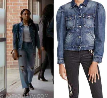 Snowfall: Season 5 Episode 10 Puff Shoulder Denim Jacket | Shop Your TV