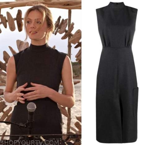 WornOnTV: Mallory's black sleeveless midi dress on Grace and