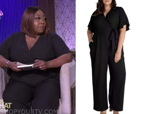 The Real: May 2022 Loni Love's Black Wrap Jumpsuit | Shop Your TV