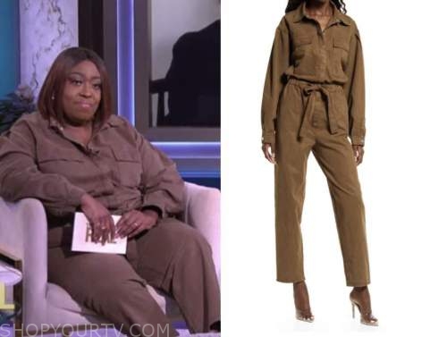 The Real: May 2022 Loni Love's Brown Utility Jumpsuit | Shop Your TV