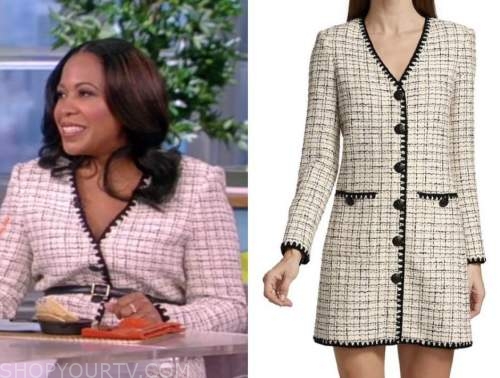 The View: May 2022 Lindsey Granger's Tweed Button Down Dress | Fashion ...