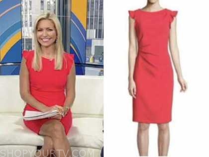 Fox and Friends: May 2022 Ainsley Earhardt's Coral Pink Flutter Sleeve ...