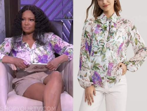 The Real: May 2022 Garcelle Beauvais's Floral Blouse | Shop Your TV