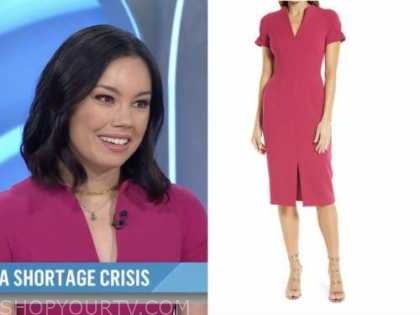 The Today Show: May 2022 Jo Ling Kent's Pink Puff Sleeve Dress | Shop ...